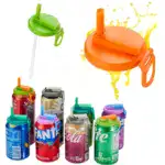 Reusable Soda Can Lid with Silicone Straws – Spill-Proof, Bug-Proof, Snap-On Drink Cover for Cans