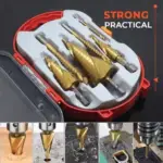 6-Piece Titanium-Coated Step Drill Bit Set