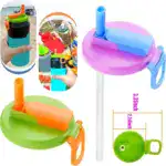 Reusable Soda Can Lid with Silicone Straws – Spill-Proof, Bug-Proof, Snap-On Drink Cover for Cans - Image 3