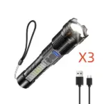 Outdoor LED Flashlight with COB Warning Light - Image 10