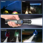 Outdoor LED Flashlight with COB Warning Light - Image 3