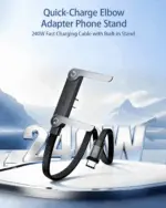 2-in-1 Stand Charging Cable – 240W Fast Charge with Built-In Foldable Stand - Image 2